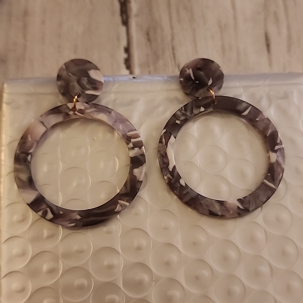 Acrylic Geometric  cut out  Earrings Stud